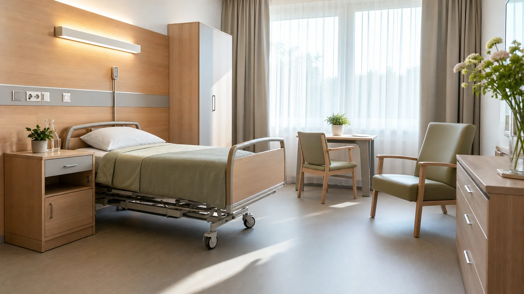 Redaktionelles Titelbild zum Beitrag: M?bel f?r Kurzzeitpflegezimmer: Wechsel, Reinigung und Robustheit im hohen Bewohnerturnus